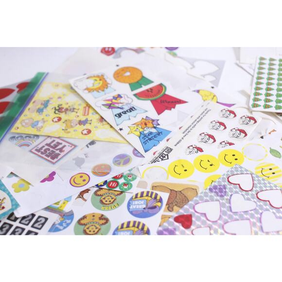 90s Holidays Sticker Sheets, Used, Christmas, Valentine's Day, Congratulations - Picture 6 of 6